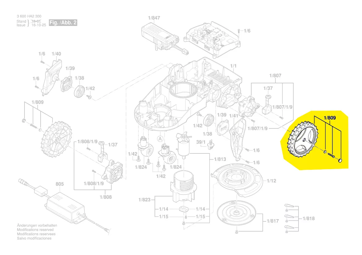 Roue arrière pour tondeuse Indego BOSCH